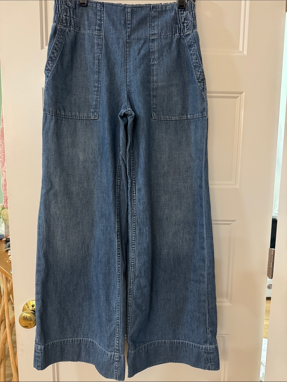 Free People Medium Blue Wide-Leg Denim Jeans